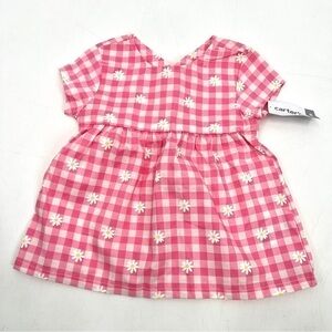 NWT CARTER'S Girl's Pink & White Gingham Checkered Lightweight Blouse Size 24M